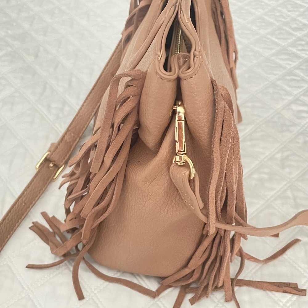 Moda Luxe Tan Fringe Crossbody Bag - Picture 2 of 8